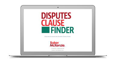 Laptop showing the Disputes Clause Finder