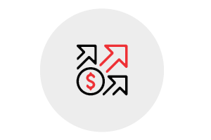 dollars and arrows icon