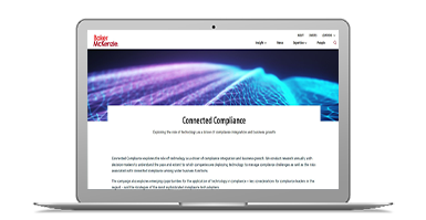 Laptop showing Connected Compliance page