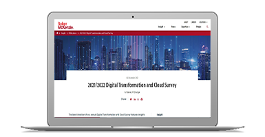 Laptop showing Digital Transformation page
