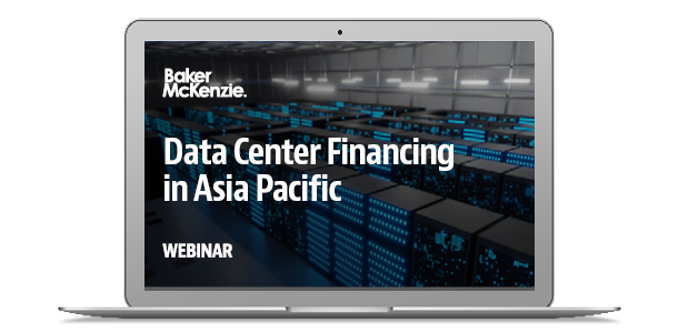 Laptop image showing the Data Center Financing webinar
