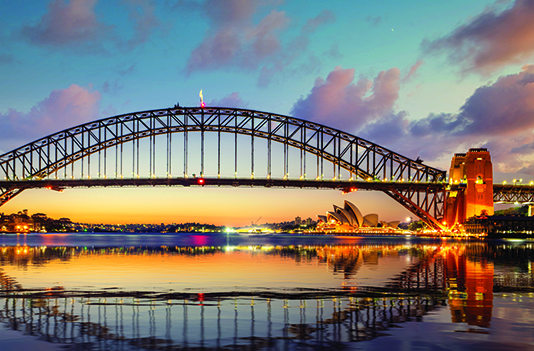 Sunset view of Sydney Harbour