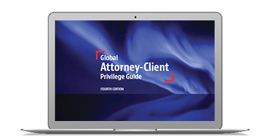 Laptop showing Global Attorney Client Privilege Guide