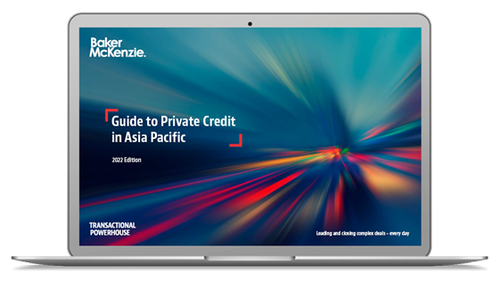 Laptop with Guide to Private Credit in Asia Pacific on screen