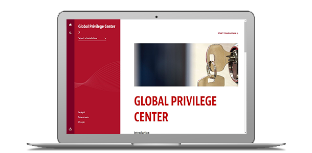 Laptop showing the Global Privilege Center
